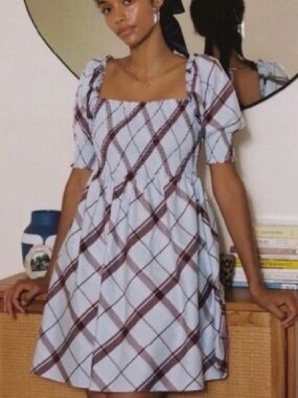 Hill House Home Athena Mini Nap Dress in Matilda Blue Plaid
